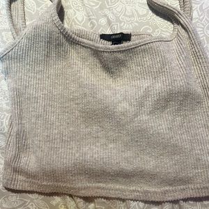 Cream/ Beige Cropped ribbed tank top.